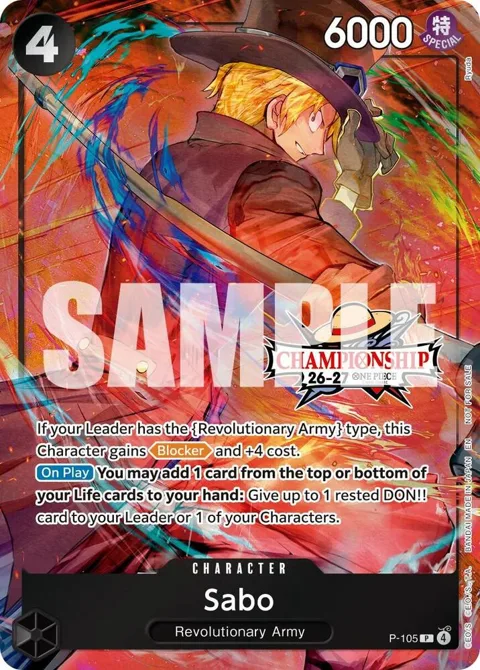 Sabo CS 26-27 Celebration Pack P-105 One Piece card from One Piece Promotion Cards