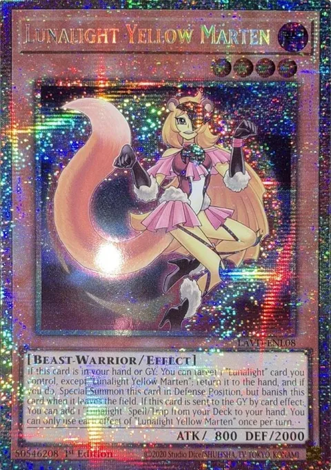 Lunalight Yellow Marten Starlight Rare LAVD-ENL08 Yu-Gi-Oh card from Legendary Arc-V Decks