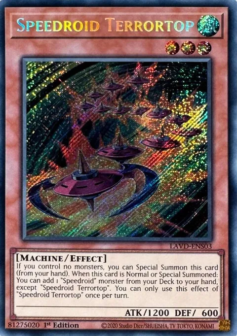 Speedroid Terrortop Secret Rare LAVD-ENS03 Yu-Gi-Oh card from Legendary Arc-V Decks