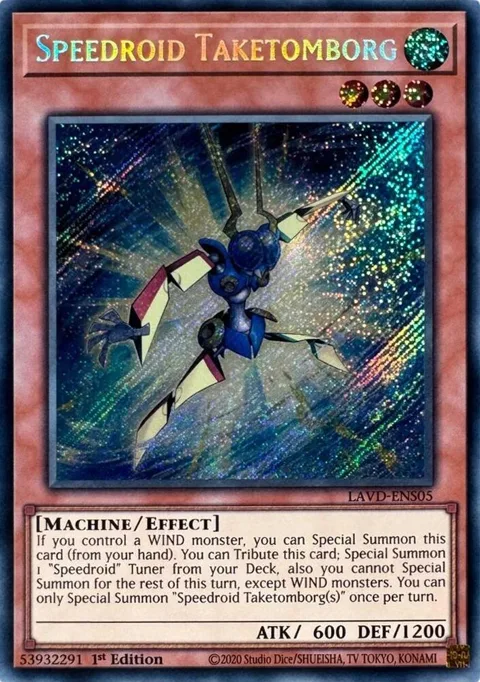 Speedroid Taketomborg Secret Rare LAVD-ENS05 Yu-Gi-Oh card from Legendary Arc-V Decks