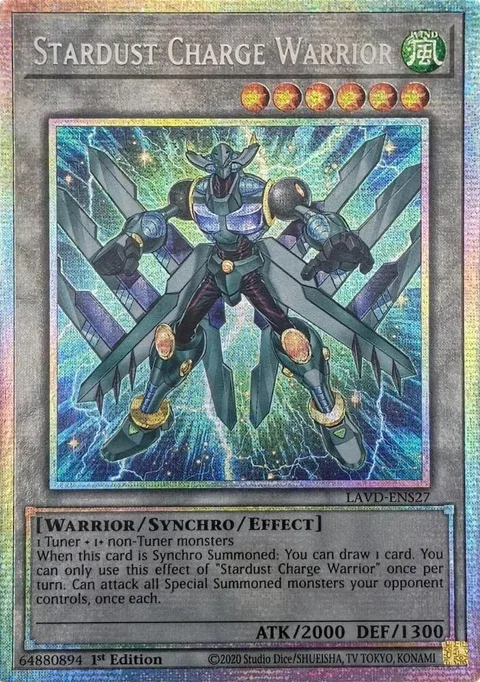 Stardust Charge Warrior Starlight Rare LAVD-ENS27 Yu-Gi-Oh card from Legendary Arc-V Decks