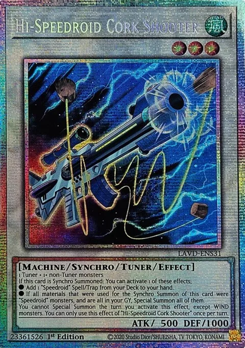Hi-Speedroid Cork Shooter Starlight Rare LAVD-ENS31 Yu-Gi-Oh card from Legendary Arc-V Decks
