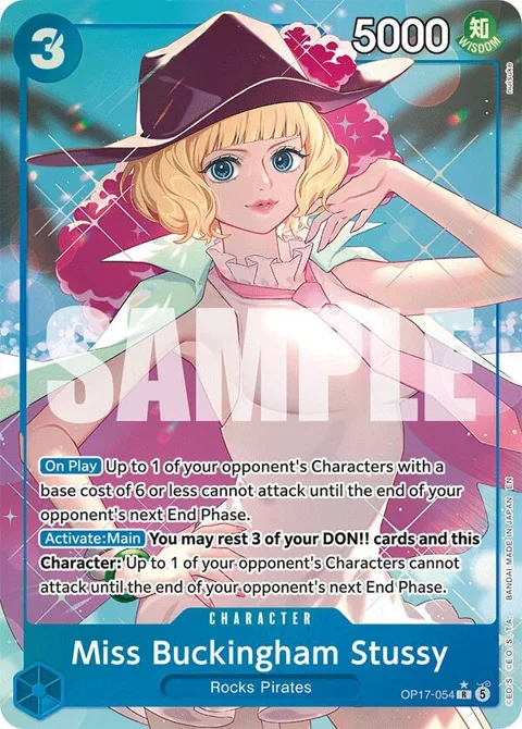 Miss Buckingham Stussy Alt Art OP17-054 One Piece card from The World's Strongest Warriors