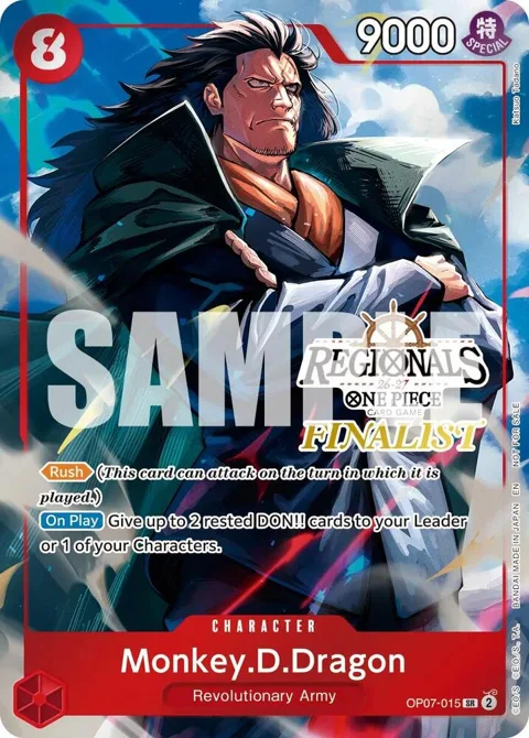 Monkey.D.Dragon Regionals Finalist Card Set 26-27 Vol.2 OP07-015 One Piece card from One Piece Promotion Cards