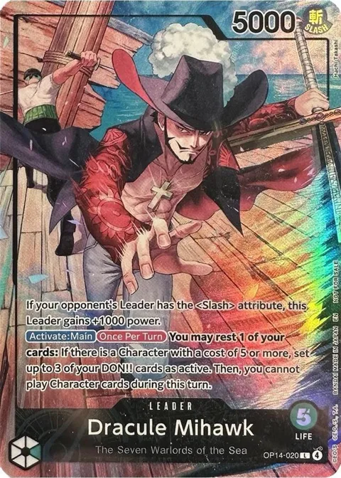 Dracule Mihawk 2026 PSA Magazine Promo OP14-020 One Piece card from One Piece Promotion Cards