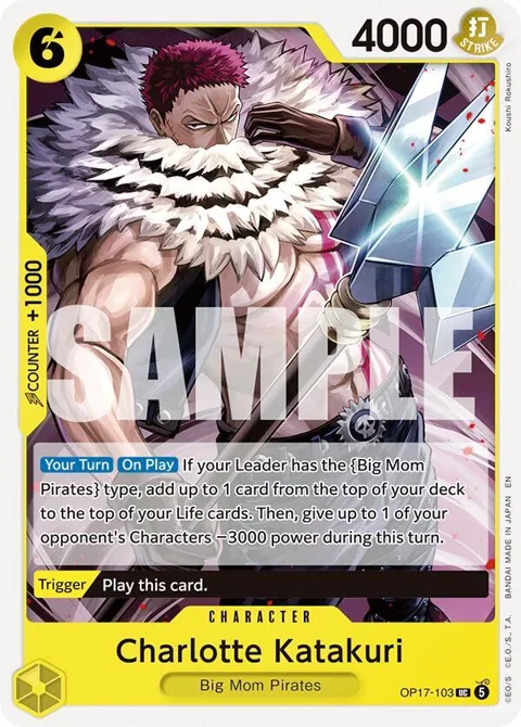 Charlotte Katakuri OP17-103 One Piece card from The World's Strongest Warriors