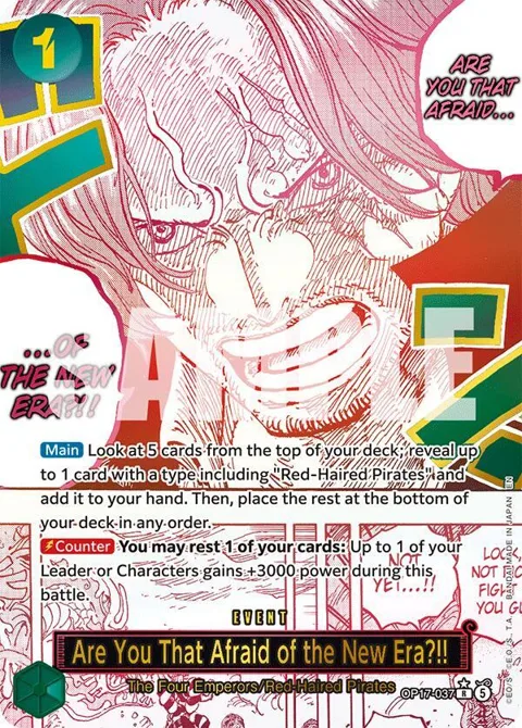 Are You That Afraid of the New Era?! Alt Art OP17-037 One Piece card from The World's Strongest Warriors