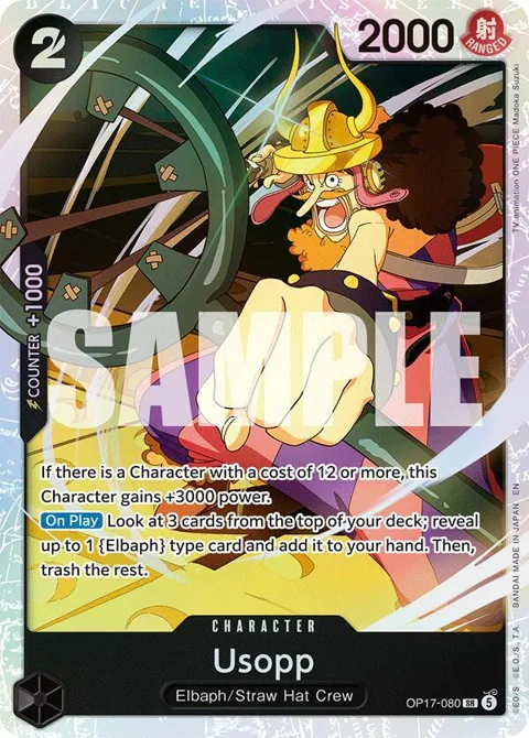 Usopp OP17-080 One Piece card from The World's Strongest Warriors