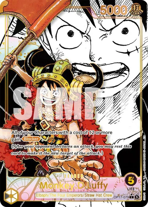 Monkey.D.Luffy Super Leader Alternate Art OP17-079 One Piece card from The World's Strongest Warriors