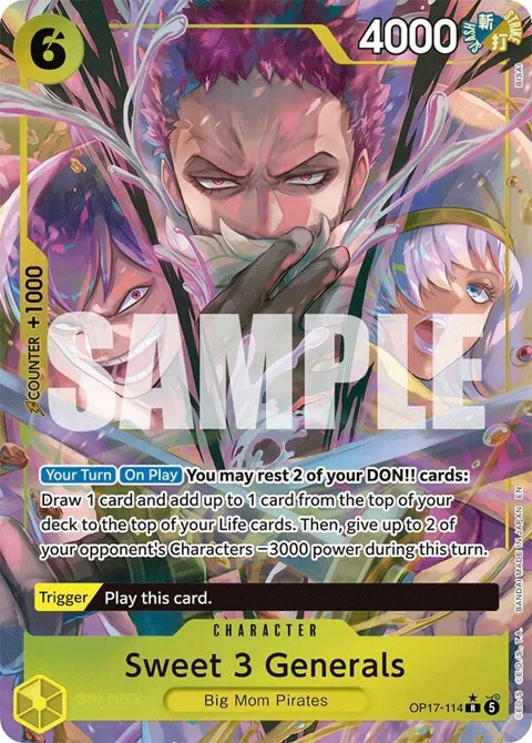 Sweet 3 Generals Alt Art OP17-114 One Piece card from The World's Strongest Warriors