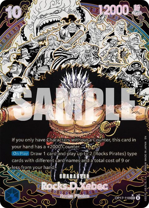 Rocks.D.Xebec Manga Art OP17-118 One Piece card from The World's Strongest Warriors