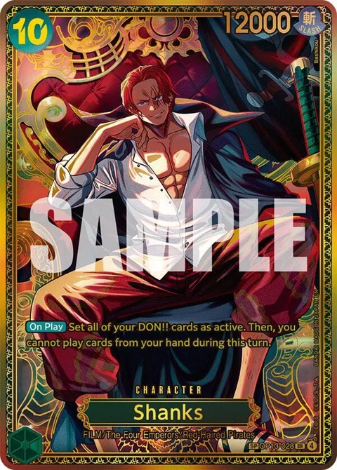 Shanks SP OP13-028 One Piece card from The World's Strongest Warriors
