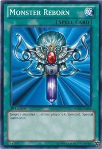 Monster Reborn SDBE-EN028 Yu-Gi-Oh card from Structure Deck: Saga of Blue-Eyes White Dragon