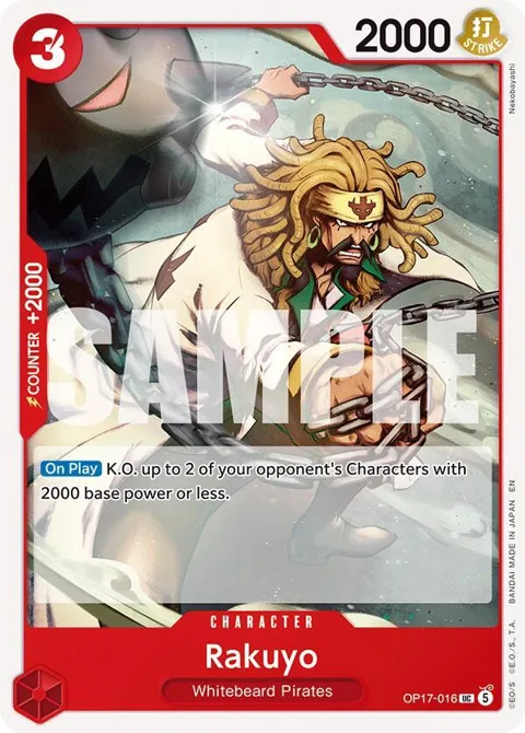 Rakuyo OP17-016 One Piece card from The World's Strongest Warriors