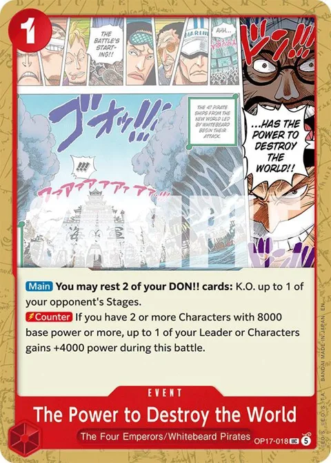 The Power to Destroy the World OP17-018 One Piece card from The World's Strongest Warriors