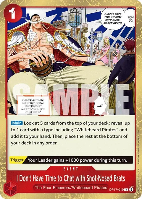 I Don't Have Time to Chat with Snot-Nosed Brats OP17-019 One Piece card from The World's Strongest Warriors