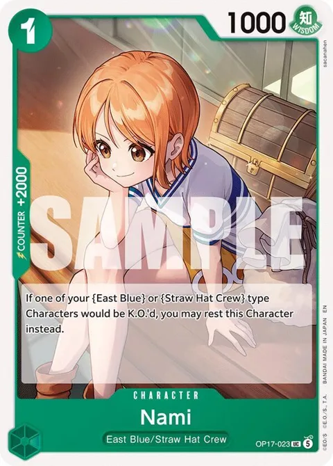 Nami OP17-023 One Piece card from The World's Strongest Warriors