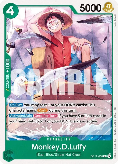 Monkey.D.Luffy OP17-030 One Piece card from The World's Strongest Warriors