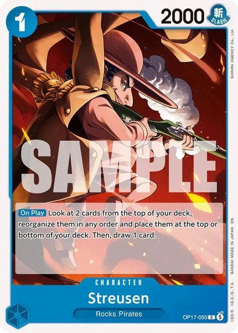 Streusen OP17-050 One Piece card from The World's Strongest Warriors