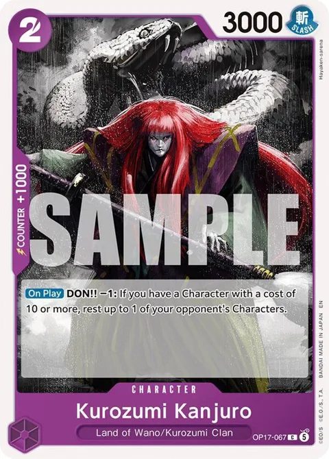 Kurozumi Kanjuro OP17-067 One Piece card from The World's Strongest Warriors
