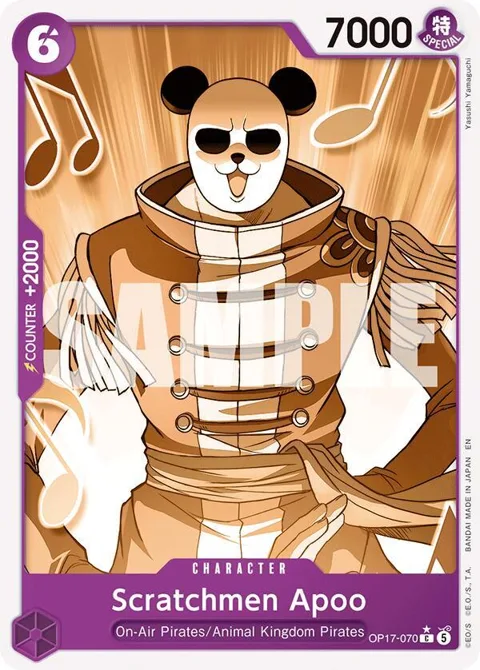 Scratchmen Apoo Pandaman Art OP17-070 One Piece card from The World's Strongest Warriors