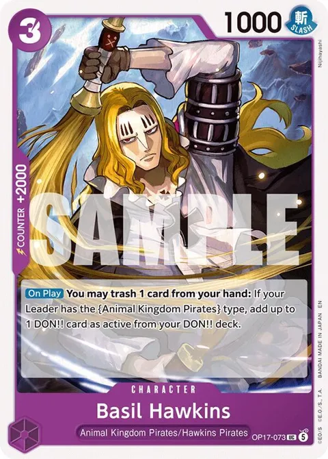 Basil Hawkins OP17-073 One Piece card from The World's Strongest Warriors