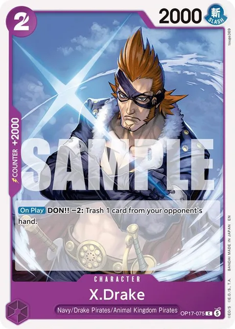 X.Drake OP17-075 One Piece card from The World's Strongest Warriors