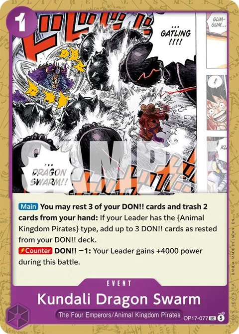 Kundali Dragon Swarm OP17-077 One Piece card from The World's Strongest Warriors