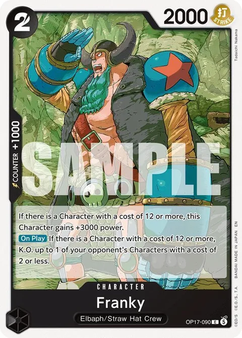 Franky OP17-090 One Piece card from The World's Strongest Warriors