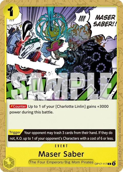 Maser Saber OP17-117 One Piece card from The World's Strongest Warriors