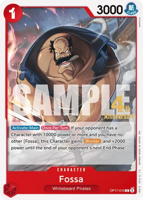 Fossa OP17-010 Pre-Release One Piece card from The World's Strongest Warriors Release Event Cards