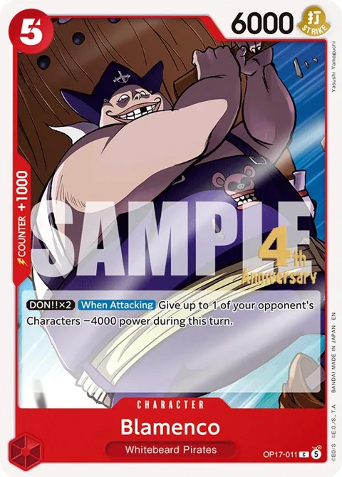 Blamenco OP17-011 Pre-Release One Piece card from The World's Strongest Warriors Release Event Cards