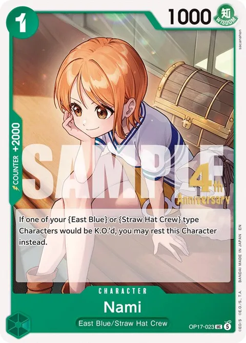 Nami OP17-023 Pre-Release One Piece card from The World's Strongest Warriors Release Event Cards