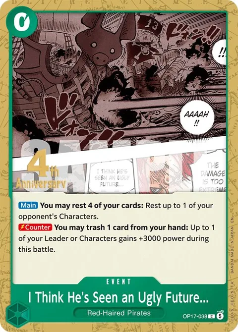 I Think He's Seen an Ugly Future... OP17-038 Pre-Release One Piece card from The World's Strongest Warriors Release Event Cards
