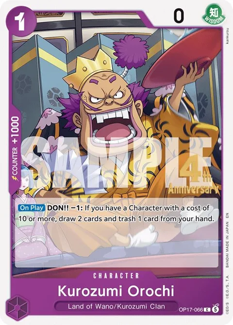 Kurozumi Orochi OP17-066 Pre-Release One Piece card from The World's Strongest Warriors Release Event Cards
