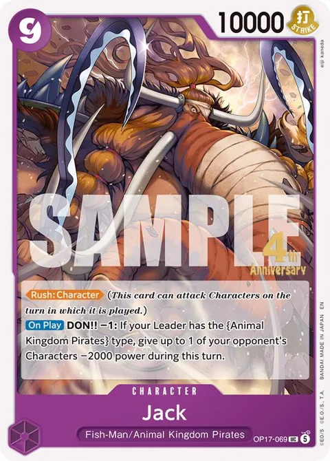 Jack OP17-069 Pre-Release One Piece card from The World's Strongest Warriors Release Event Cards