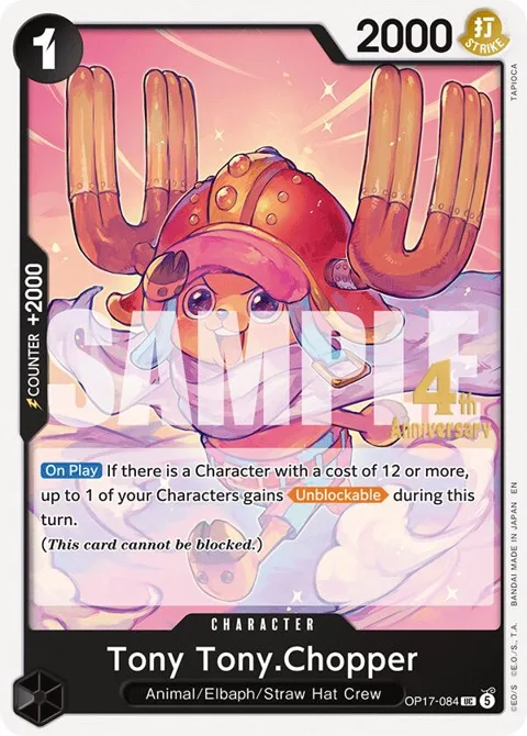 Tony Tony.Chopper OP17-084 Pre-Release One Piece card from The World's Strongest Warriors Release Event Cards