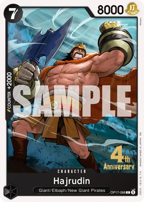 Hajrudin OP17-088 Pre-Release One Piece card from The World's Strongest Warriors Release Event Cards