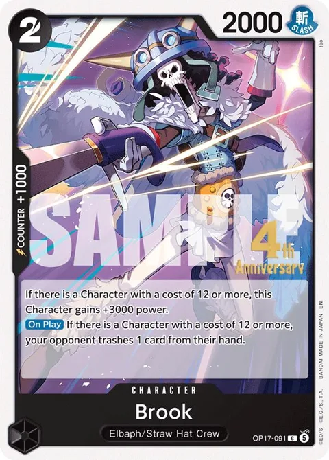 Brook OP17-091 Pre-Release One Piece card from The World's Strongest Warriors Release Event Cards