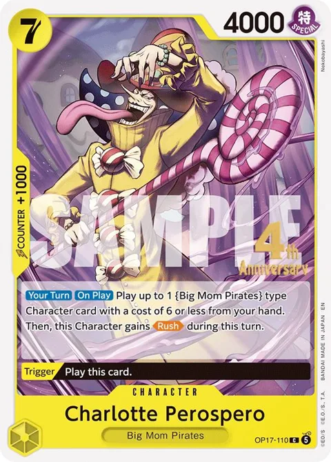 Charlotte Perospero OP17-110 Pre-Release One Piece card from The World's Strongest Warriors Release Event Cards