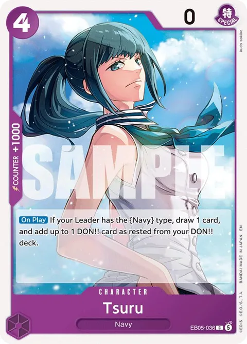 Tsuru EB05-036 One Piece card from Extra Booster: One Piece Heroines Edition Vol. 2