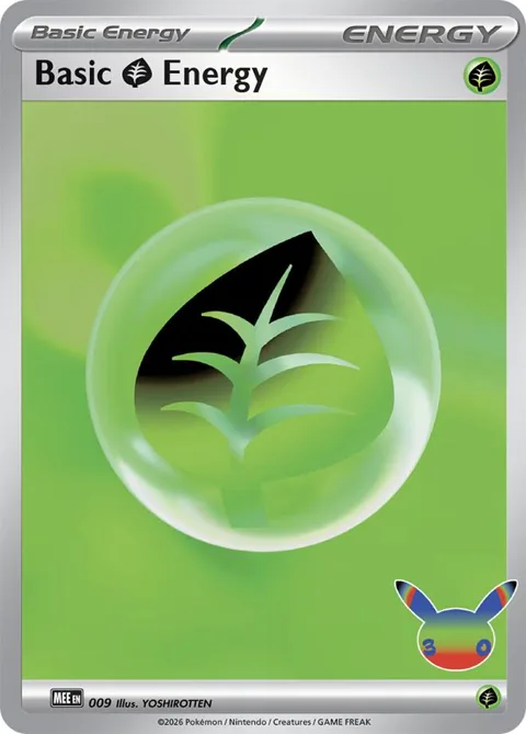 Basic Grass Energy - 009 30th Celebration #009 Holofoil Pokémon card from Mega Evolution Energies