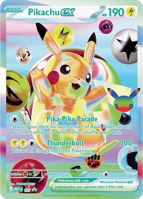 Pikachu ex - 107 30th Celebration #107 Holofoil Pokémon card from Mega Evolution Promo