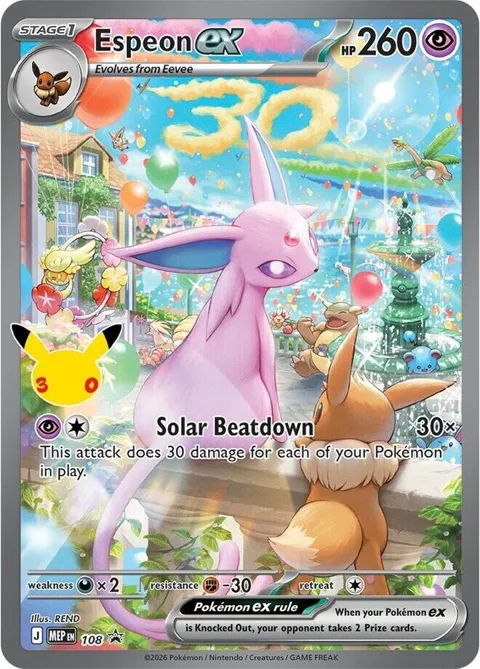 Espeon ex - 108 30th Celebration #108 Holofoil Pokémon card from Mega Evolution Promo