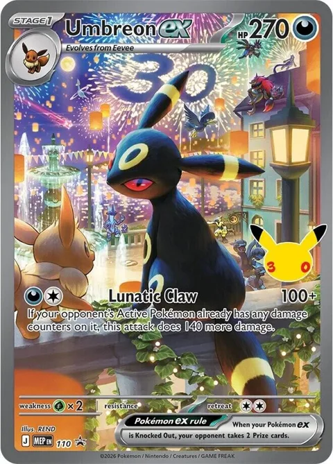 Umbreon ex - 110 30th Celebration #110 Holofoil Pokémon card from Mega Evolution Promo