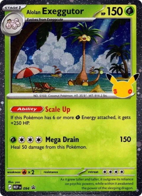 Alolan Exeggutor - 094 30th Celebration #094 Holofoil Pokémon card from Mega Evolution Promo