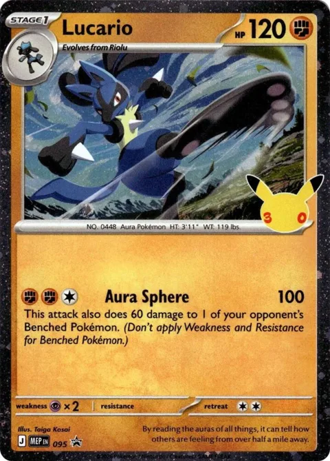 Lucario - 095 30th Celebration #095 Holofoil Pokémon card from Mega Evolution Promo