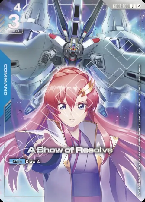 A Show of Resolve 1st Anniversary Event GD01-100 Gundam card from Gundam Promotional Cards