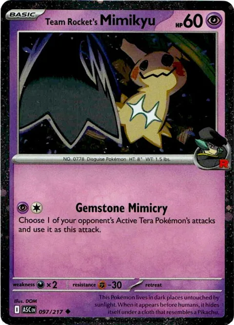 Team Rocket's Mimikyu - 097/217 Cosmos Holo #097/217 Holofoil Pokémon card from Blister Exclusives
