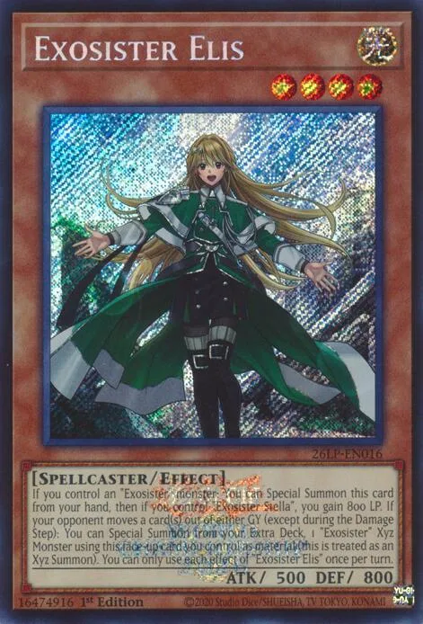 Exosister Elis Emblazoned Secret Rare 26LP-EN016 Yu-Gi-Oh card from Limited Pack World Championship 2026